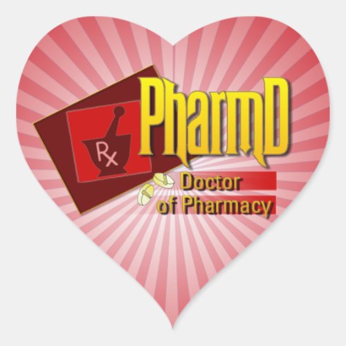 PharmD Doctor of Pharmacy LOGO Heart Sticker