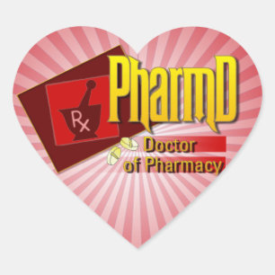 PharmD Doctor of Pharmacy LOGO Heart Sticker