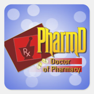 PharmD Doctor of Pharmacy LOGO Square Sticker