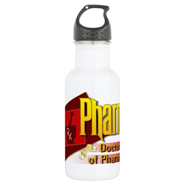 PharmD Doctor of Pharmacy LOGO Stainless Steel Water Bottle (Front)