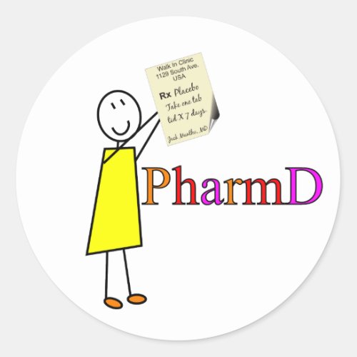 PharmD Pharmacy Student Gifts Classic Round Sticker