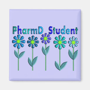 PharmD Student BLUE FLOWERS Magnet