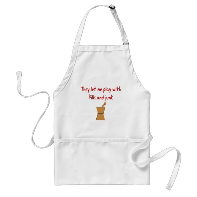 PharmD Student Gifts --Hilarious "Play With Pills" Adult Apron (Front)