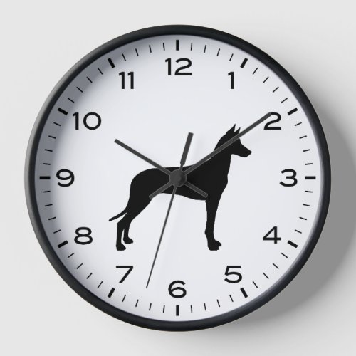 Pharoah Hound Dog Breed Silhouette Clock