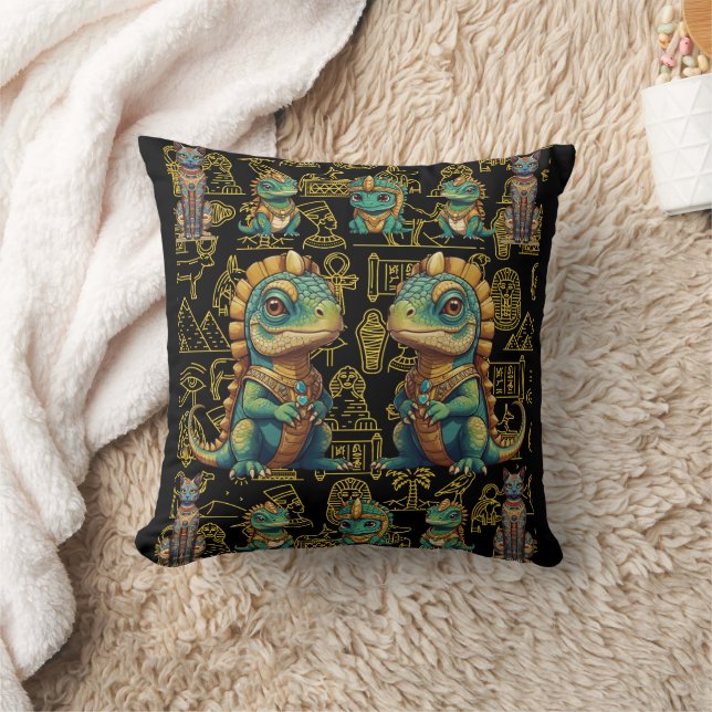 Pharoah Iguana Throw Pillow (Blanket)