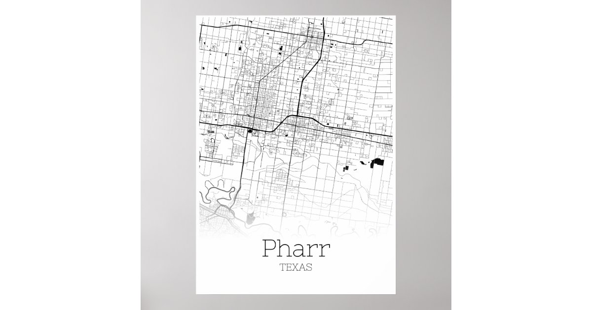 Pharr Map Texas City Map Poster Zazzle
