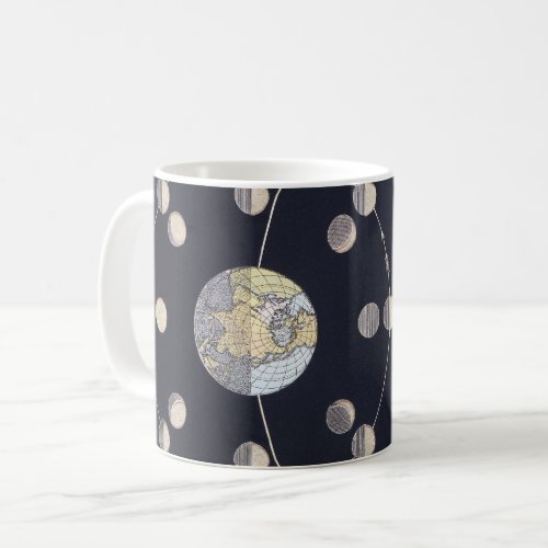 Phases of Moon with Earth  Sun Vintage Astronomy Coffee Mug