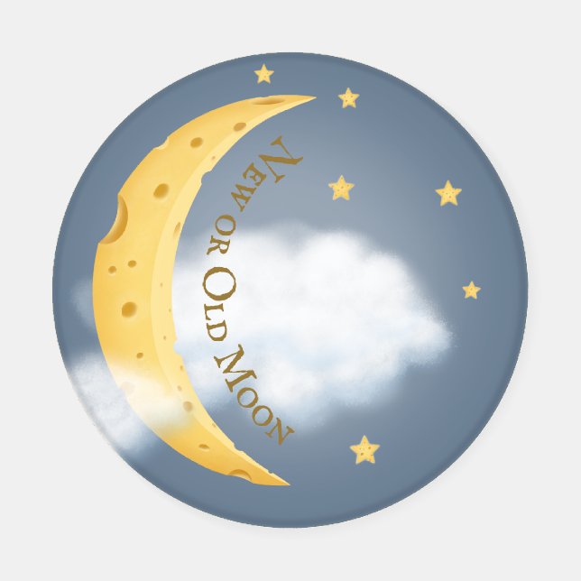 Phases of the Cheese Moon in Blue Grey Sky Coaster (Single)