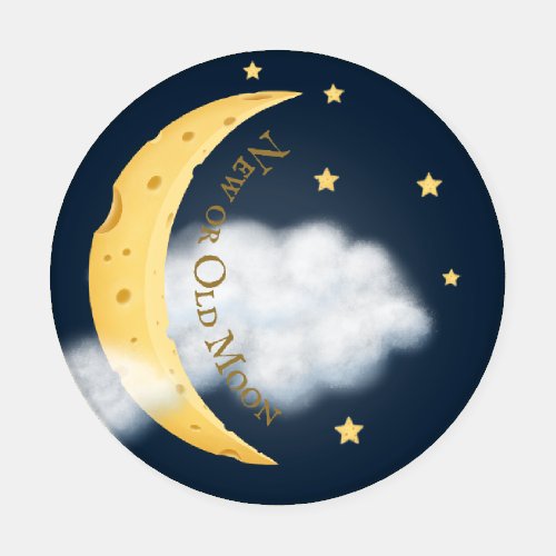 Phases of the Cheese Moon in Dark Blue Sky Coaster