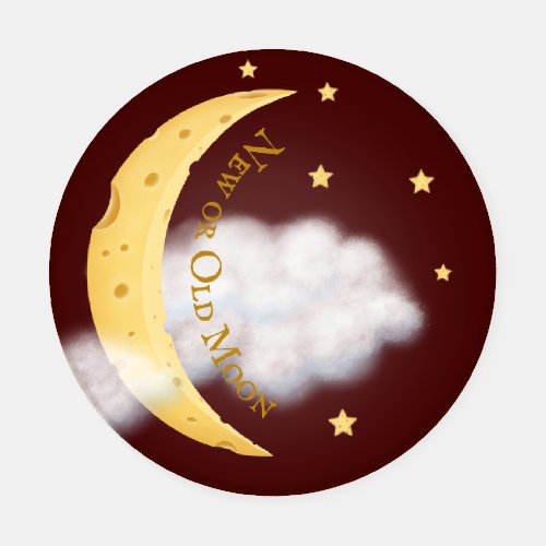 Phases of the Cheese Moon in Wine Red Sky Coas Coaster Set
