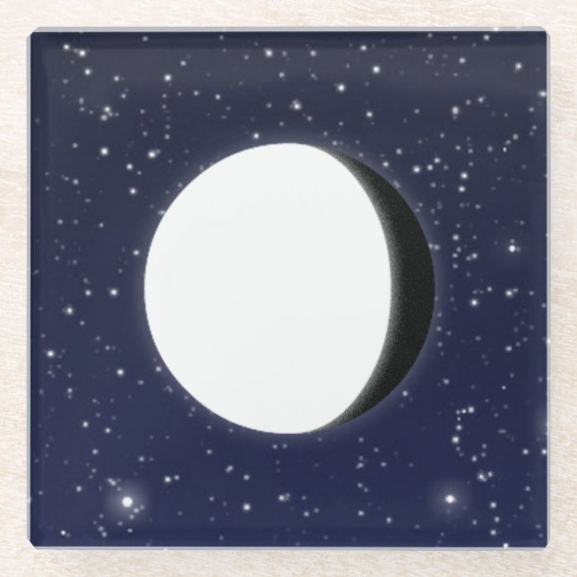 Phases of the Moon, 5 of 6 Glass Coaster (Front)