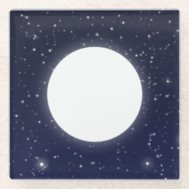 Phases of the Moon, 6 of 6 Glass Coaster (Front)
