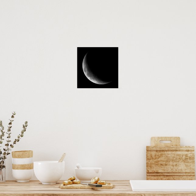 PHASES OF THE MOON, CRESCENT MOON. PHOTO 5 OF 5. POSTER | Zazzle