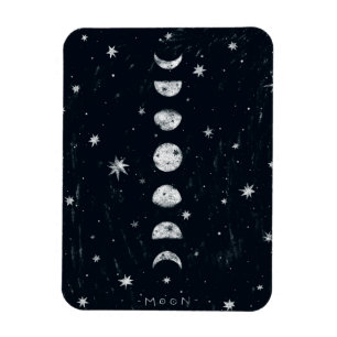 Phases of the moon Flexible Photo Magnet