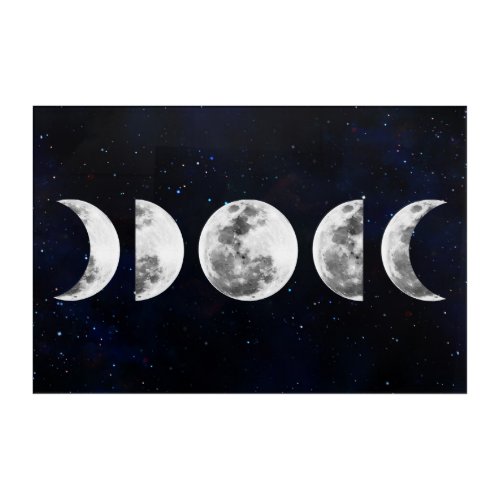 Phases of the Moon Galaxy Acrylic Print