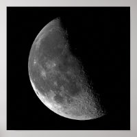PHASES OF THE MOON, HALF MOON. PHOTO 4 OF 5.