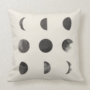 Phases Of The Moon Luna Watercolor Art Crescent Throw Pillow by DifferentStudios at Zazzle