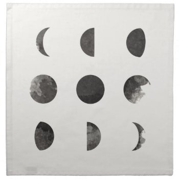 Phases Of The Moon Lunar Watercolor Napkin by DifferentStudios at Zazzle