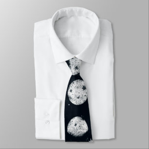 Phases of the moon neck tie