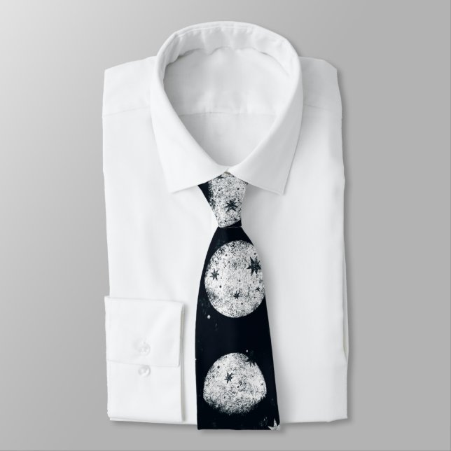 Phases of the moon neck tie (Tied)