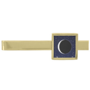 Phases of the Moon, new moon Gold Finish Tie Bar
