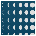 Phases of the Moon on Deep Midnight Blue Fabric
