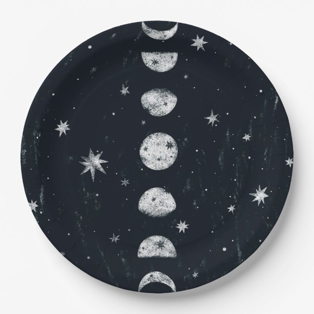 Phases of the moon paper plates (Front)