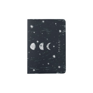 Phases of the moon passport holder