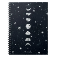 Phases of the moon Spiral Notebook