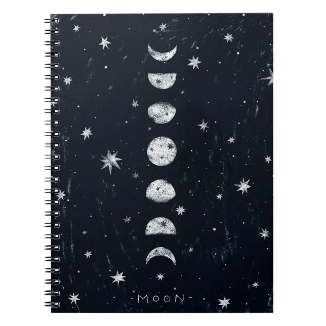 Phases of the moon Spiral Notebook | Zazzle