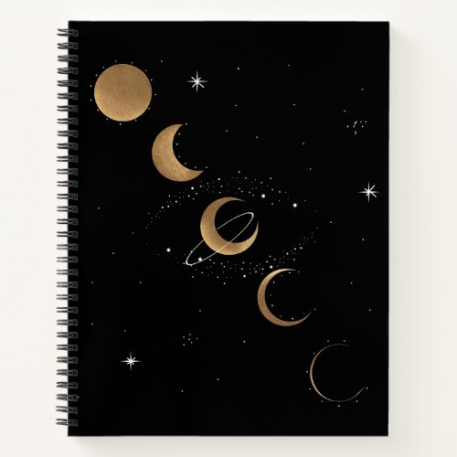 Phases of the Moon Spiral Notebook