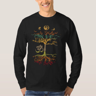Phases of the Moon Tree of Life Vintage Retro Om M T-Shirt