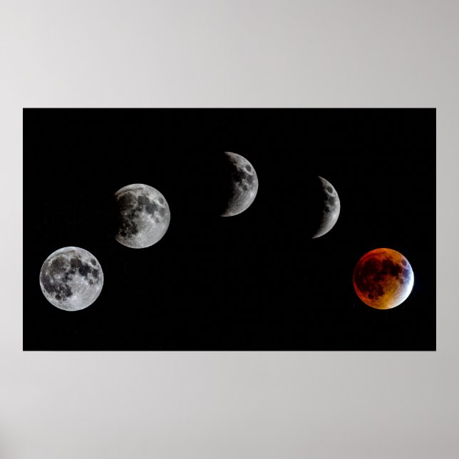 Phases of the Super Blood Moon Poster (Front)