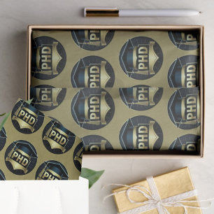 PhD black gold gift wrapping Tissue Paper