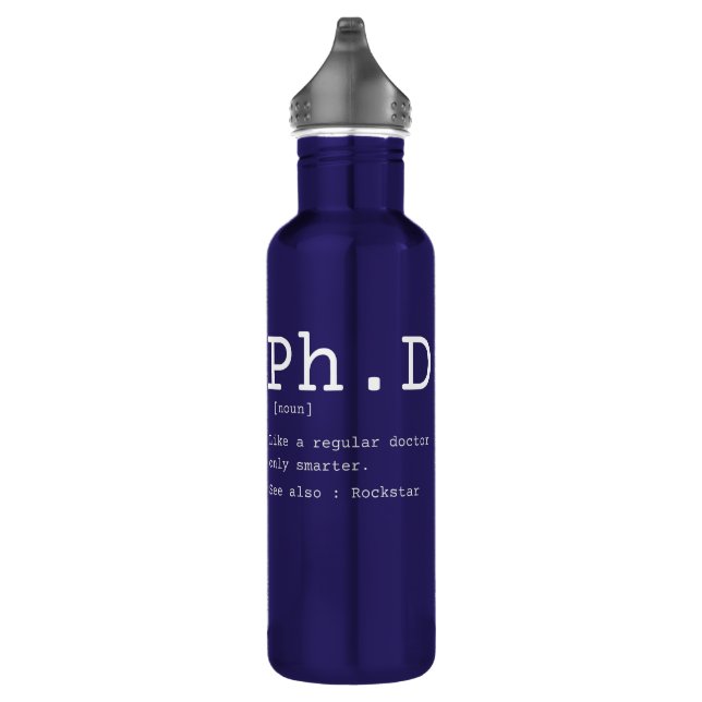 PhD definition philosophy doctor teacher funny Stainless Steel Water Bottle (Right)