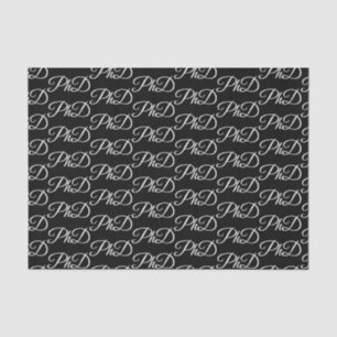 PhD degree Black Graduation Celebration Tissue Paper