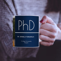 PhD degree Blue White Graduation Photo Keepsake