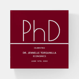 PhD degree Burgundy Graduation Party Keepsake Paperweight
