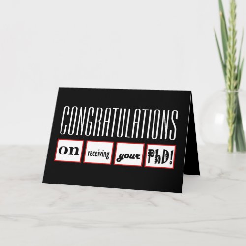 PhD Degree CUSTOM NAME Congratulations Card