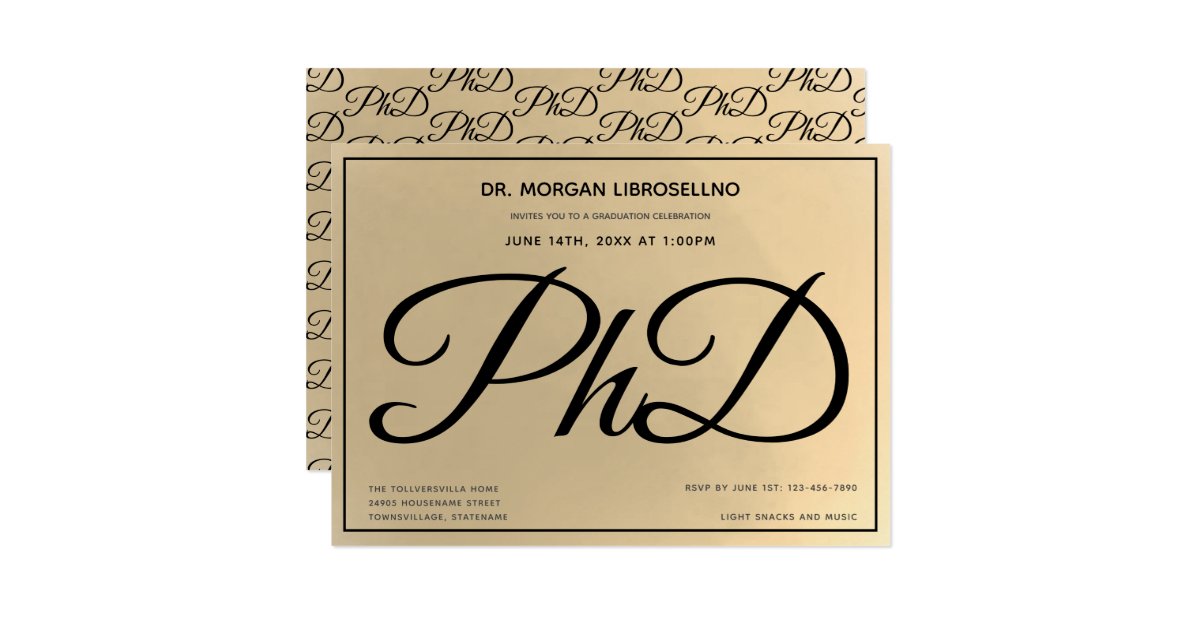 Phd Graduation Party Invitations