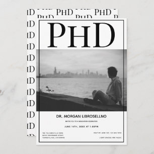 PhD degree Graduate Photo Graduation Party Invitation