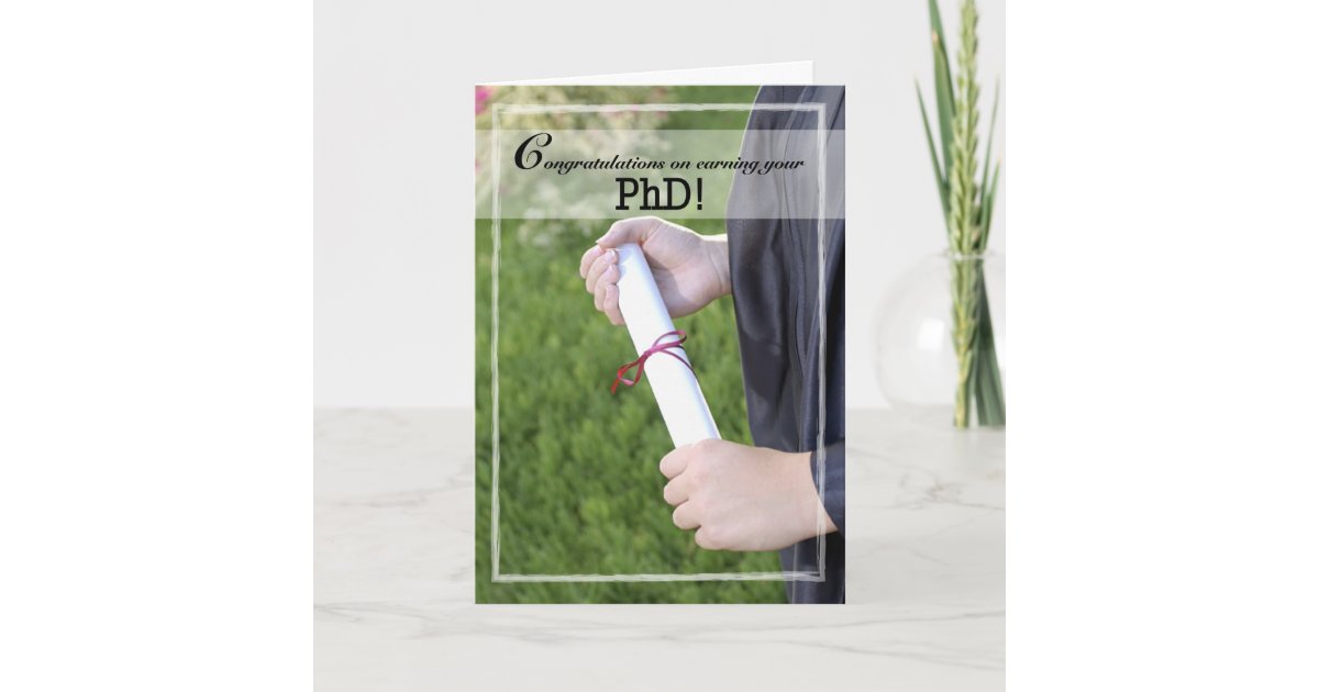 phd degree congratulations greeting card