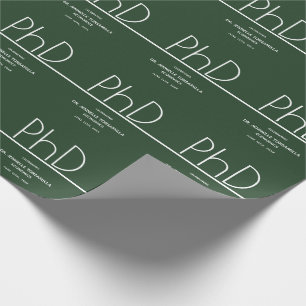 PhD degree Graduation Party Green Wrapping Paper