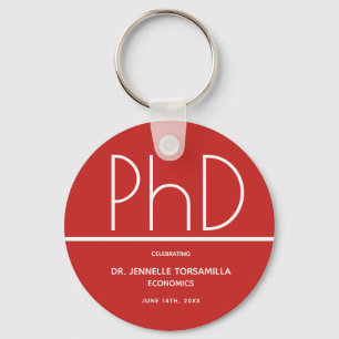 PhD degree Graduation Party Red Favor Keychain