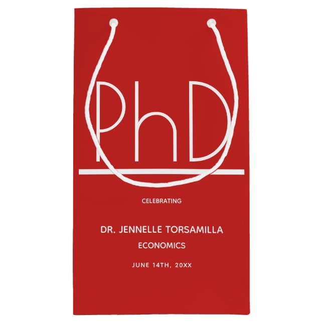 PhD degree Graduation Party Small Gift Bag (Back)