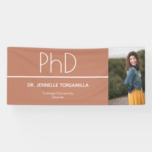 PhD degree Light Brown Graduation Photo Banner