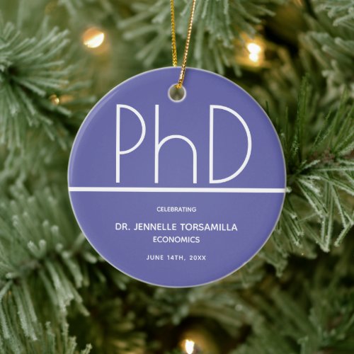 PhD degree Light Purple Graduation Ceramic Ornament