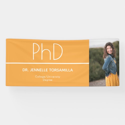 PhD degree Yellow Graduation Photo Banner