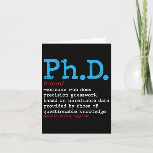 Phd Dictionary Graduation Doctorate Masters Degree Card