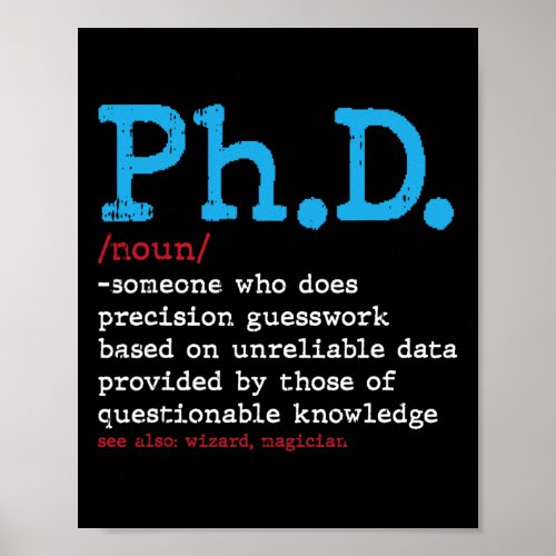 Phd Dictionary Graduation Doctorate Masters Degree Poster